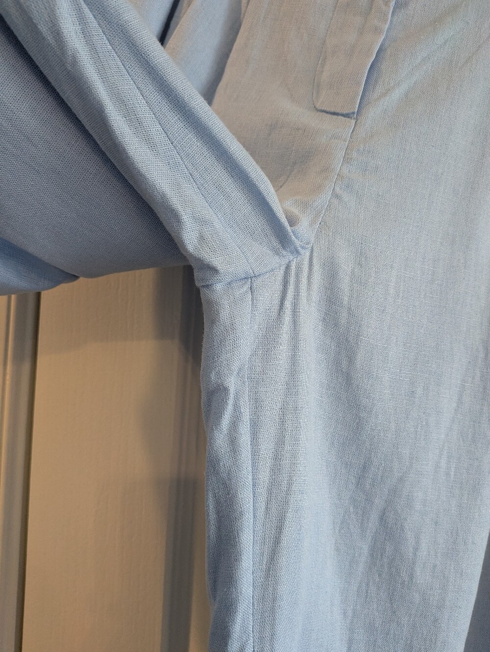 Abercrombie & Fitch Sloane Tailored Wide Leg Linen Blend Blue Pants Size 29 - Picture 8 of 14